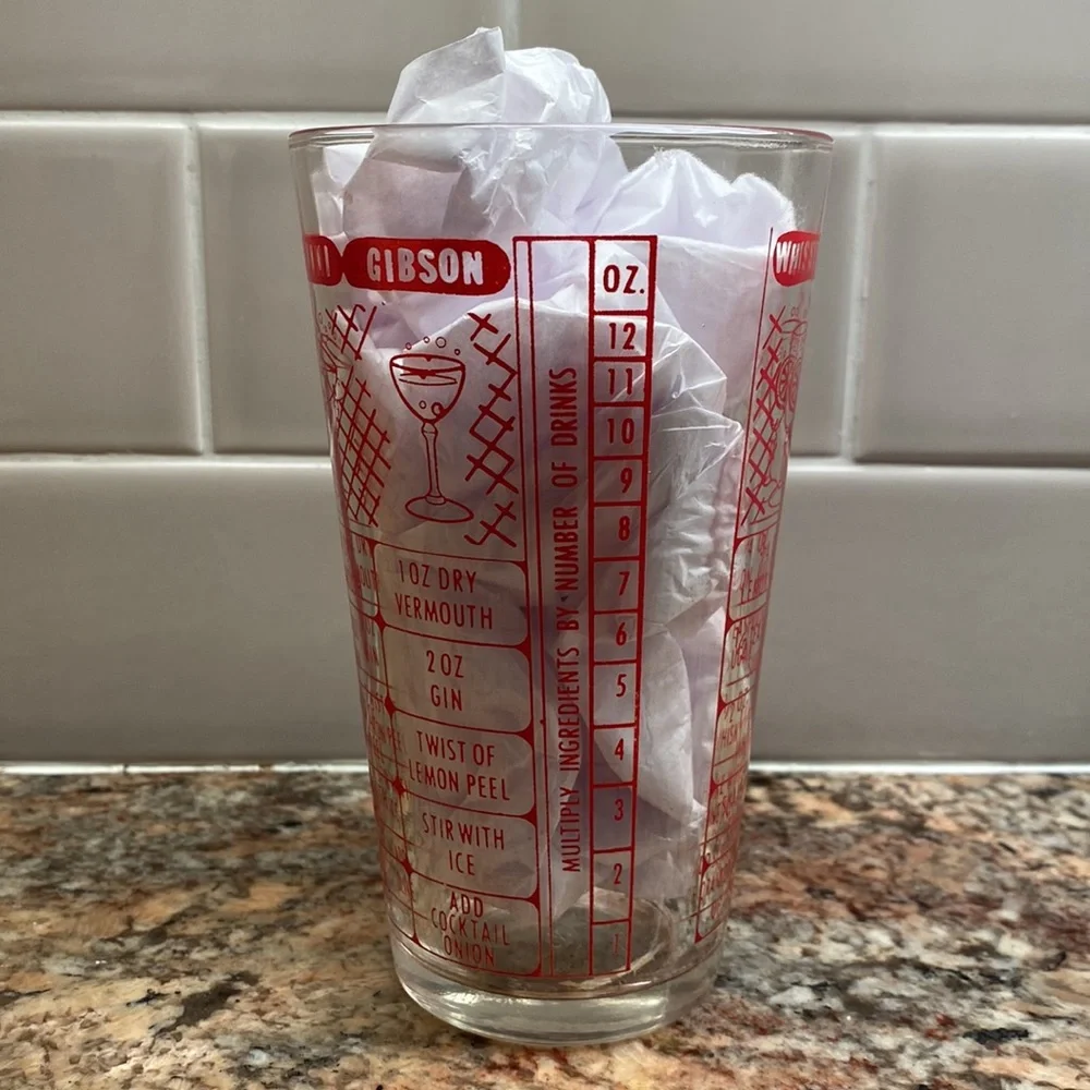 Mid Century Barware Shaker Glass 12 oz.
